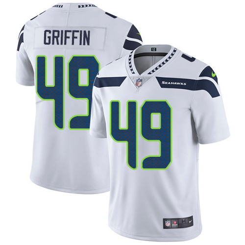 Nike Seahawks #49 Shaquem Griffin White Men's Stitched NFL Vapor Untouchable Limited Jersey - Click Image to Close